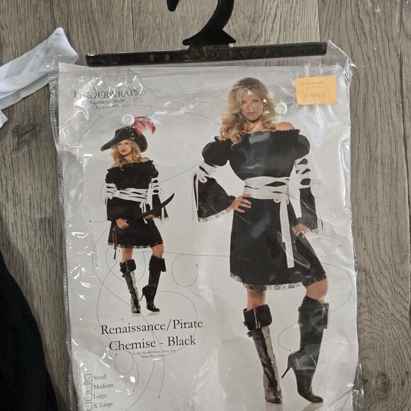 Renaissance Pirate halloween Costume gasparilla Dress Hat Boot Covers For Adult - Picture 4 of 10